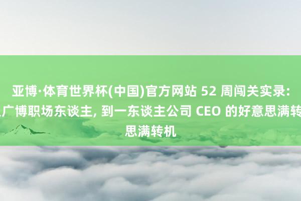 亚博·体育世界杯(中国)官方网站 52 周闯关实录: 从广博职场东谈主, 到一东谈主公司 CEO 的好意思满转机