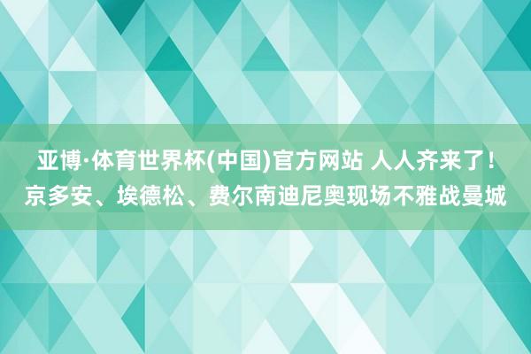亚博·体育世界杯(中国)官方网站 人人齐来了！京多安、埃德松、费尔南迪尼奥现场不雅战曼城