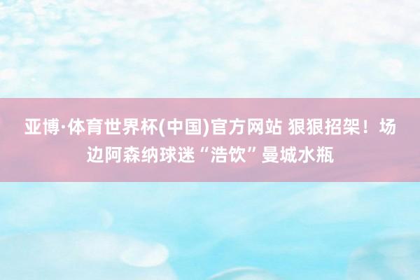 亚博·体育世界杯(中国)官方网站 狠狠招架!场边阿森纳球迷“浩饮”曼城水瓶